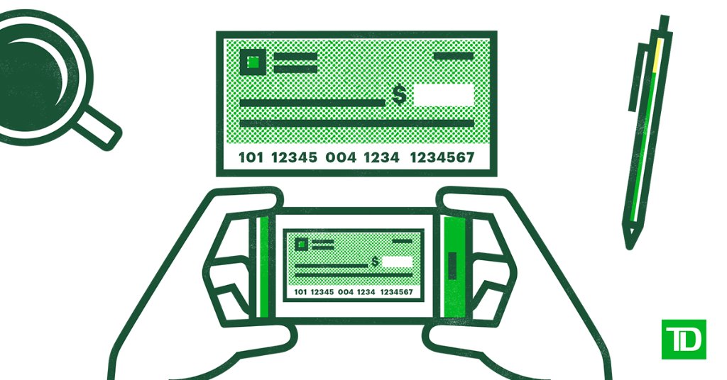Deposit cheques quickly. Register for mobile banking and securely deposit cheques from any Canadian financial institution using the TD app. Learn how at go.td.com/2wzBdx9
