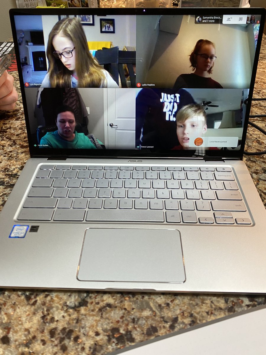 Another Google Hangout this morning-PreAlgebra class this time. I loved how the T first checked in with everyone before continuing the lesson. Love staying connected! #TJHSproud #tcusd3 #taylorvilleschools