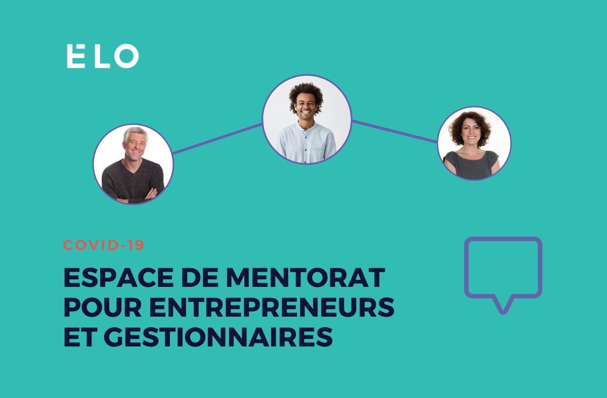 💜 #COVID19 : SOUTIEN AUX GESTIONNAIRES ET ENTREPRENEURS

Élo lance aujourd’hui un espace de #mentorat GRATUIT afin de soutenir les gestionnaires et les entrepreneurs touchés de près ou de loin par la crise de la COVID-19. 

👉 elomentorat.com/fr/covid-19-es…

Partagez! #onsesoutient