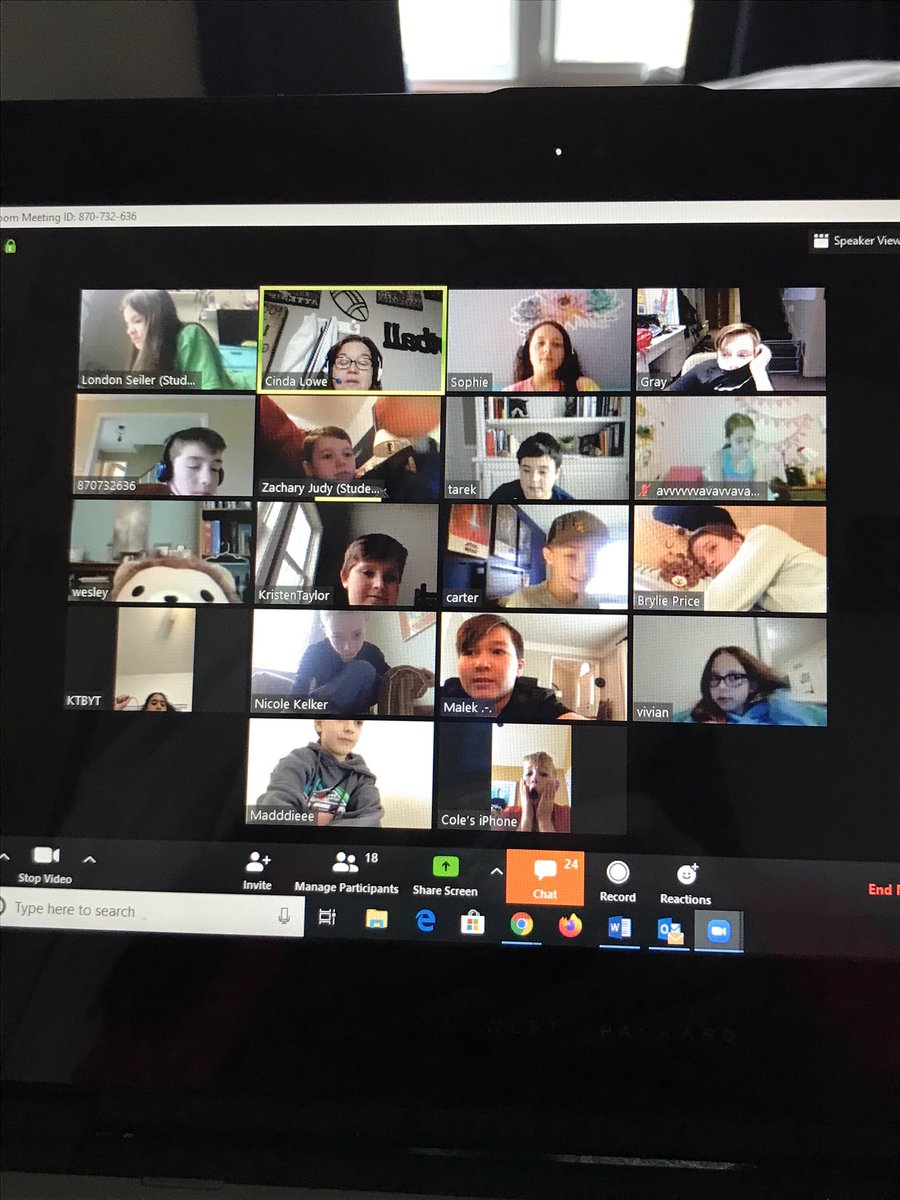 It’s so fun to Zoom with my class each morning!  Our community circle continues virtually! #ccsgoesvirtual