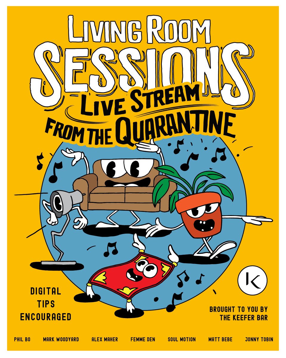 The Keefer Bar (@thekeeferbar) on Twitter photo Introducing #LivingRoomSessions, bringing you #Keefer vibes directly into your isolation station. Join us on facebook all week for live streams of your favourite Keefer musicians. We’ll post the artists and their times daily! Tip your artists! <a href="/StudioBlonfield/">Studio Blonfield</a> Introducing #LivingRoomSessions, bringing you #Keefer vibes directly into your isolation station. Join us on facebook all week for live streams of your favourite Keefer musicians. We’ll post the artists and their times daily! Tip your artists! <a href="/StudioBlonfield/">Studio Blonfield</a>