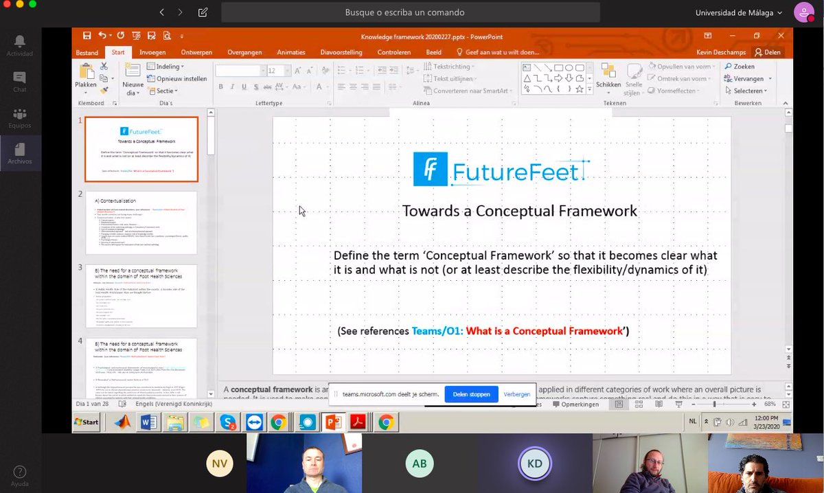 gabrigijon's tweet photo. Today we continue working online, #erasmus+ project #FutureFeet. Thanks my colleagues @veronicaann20 , Chris Nester, from @SalfordUni , Kevin Deschamps from @ArteveldehsGent , @ABrabants from @HEVINCI_iro and Engin. @Dokuz Eylül University. Great work https://t.co/gmivYrnYke