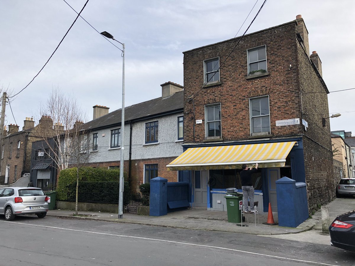 How might we support businesses with additional outdoor space IF that would help with both  #SocialDistancing and continuing to give people a sense of a sociable life. (Photo is of a new cafe  @31lennox which has been prepping for a few months for an opening.)  #StreetParkletsBETA