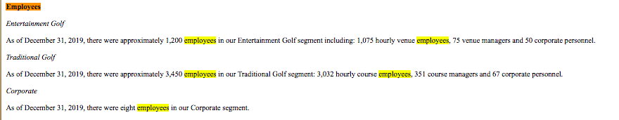 Opex: assume they have already cut hourly staff costs. That leaves 426 venue + course managers who are not hourly, maybe $30M per year (or $2.5M per month).125 corp personnel (G&A cost = $47M/yr, or $4M/month). Cash burn of $6M per month, will be $3M / month with cuts/21