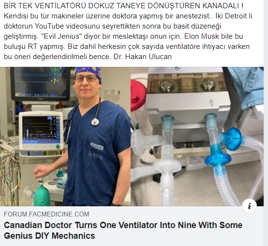 Bir solunum cihazının 9 solunum cihazına çevrilmesinin rolü bu hastalıkla mücadelede çok önemli olacaktır. Türkiyede veya Dünyada. Bunu yayın