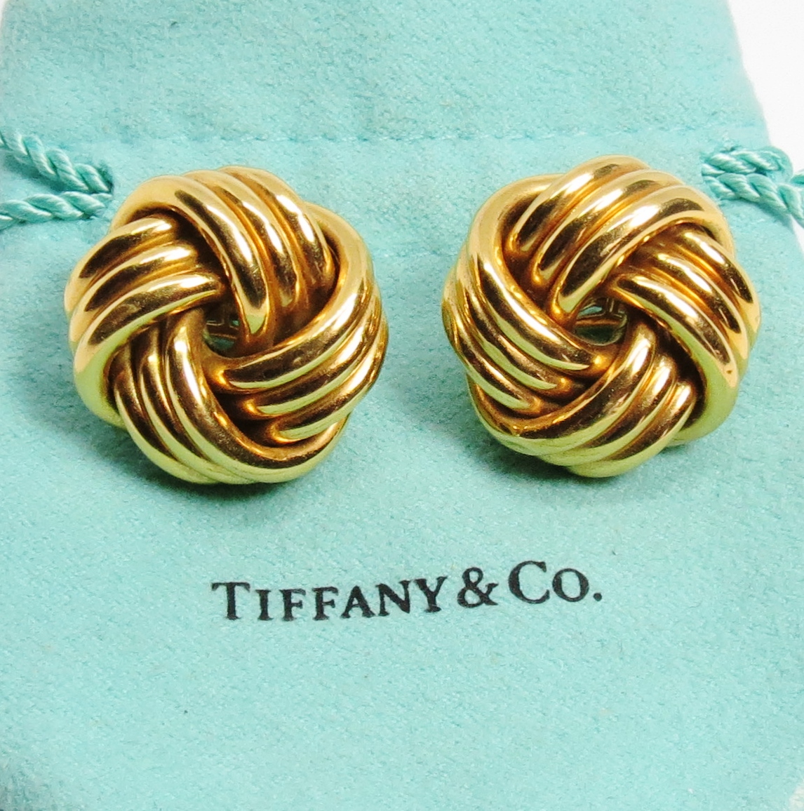 tiffany gold knot earrings