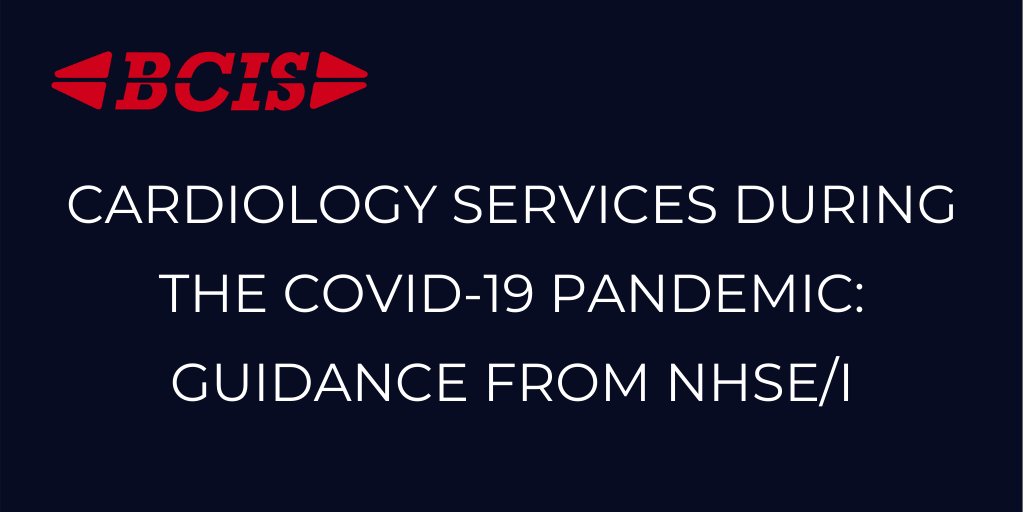 BCIS (@bcis_uk) on Twitter photo Guidance has been published by NHSE/I and endorsed by both BCIS and BCS (<a href="/BritishCardioSo/">British Cardiovascular Society</a>) regarding cardiology services during the COVID-19 pandemic.
See a statement from both societies and the accompanying guidance here: bit.ly/NHSCOVID19Stat… Guidance has been published by NHSE/I and endorsed by both BCIS and BCS (<a href="/BritishCardioSo/">British Cardiovascular Society</a>) regarding cardiology services during the COVID-19 pandemic.
See a statement from both societies and the accompanying guidance here: bit.ly/NHSCOVID19Stat…
