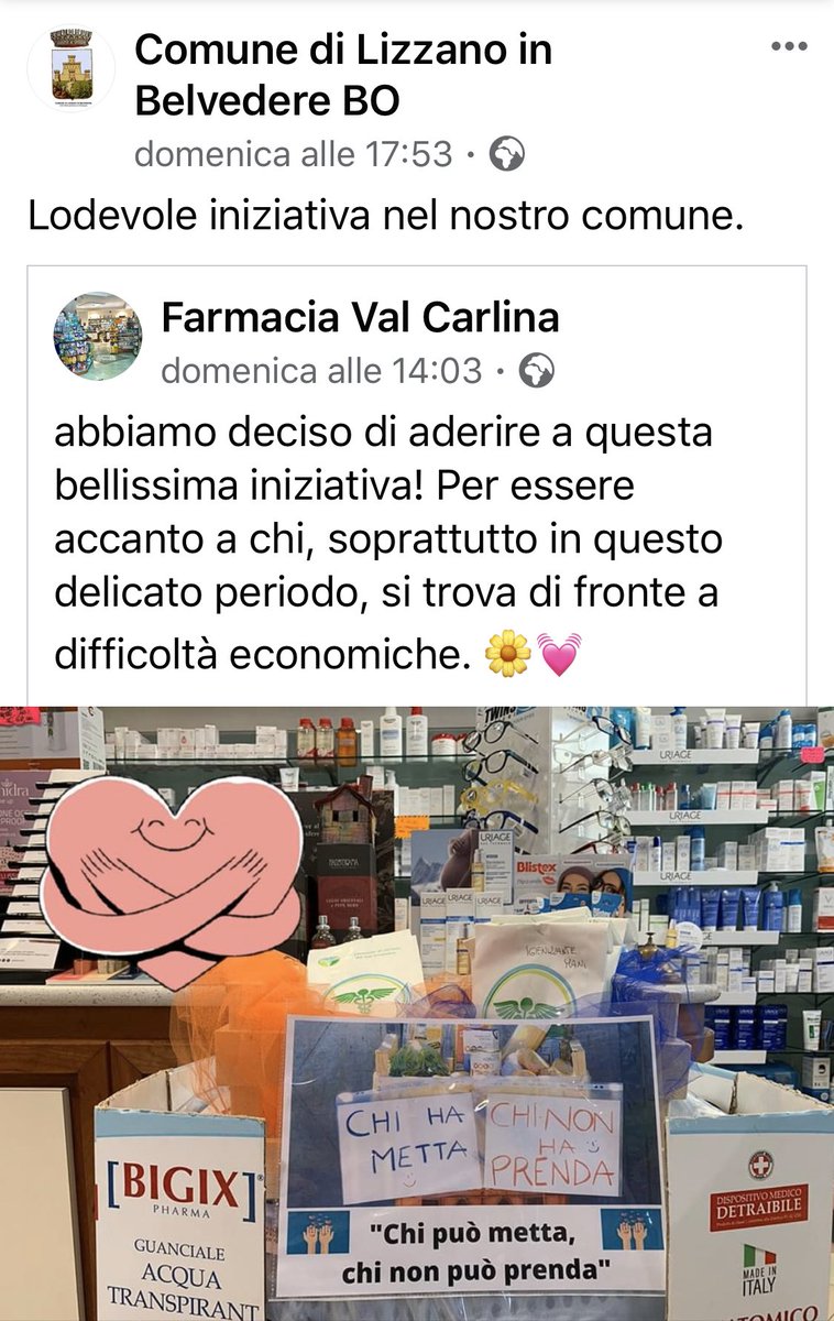 DiLizzano's tweet photo. “Chi ha metta chi non può prenda”. La lodevole iniziativa è stata avviata anche nel nostro comune !
#chihamettachinonpuoprenda #comunedilizzaboinbelvedere #cornoallescale https://t.co/GmtTxNKumS