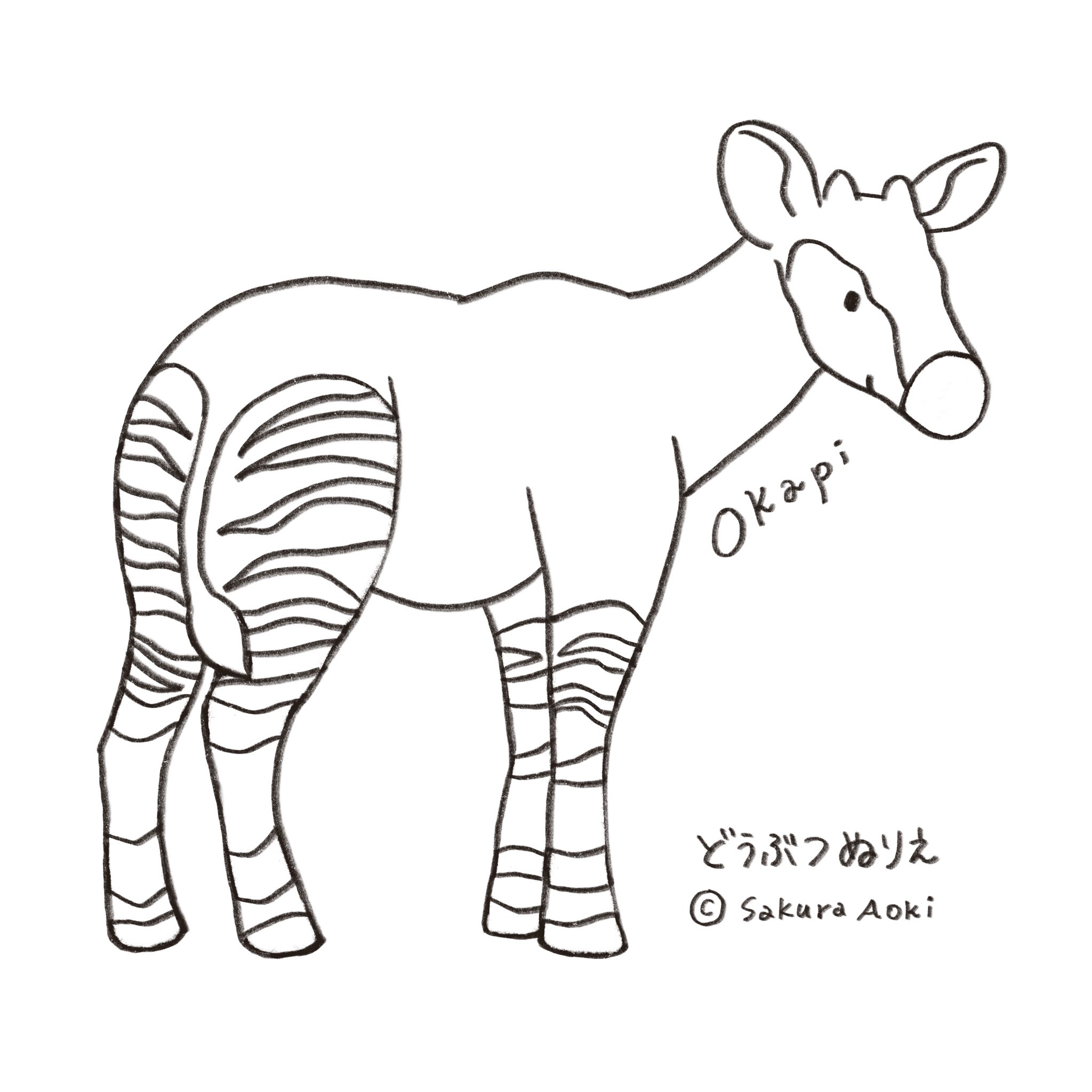 あおきさくら در توییتر おうちで楽しめるどうぶつぬりえです 印刷して好きな色でぬってね その1 おうち時間 Stayhome ぬりえ 塗り絵 Sakurazoo