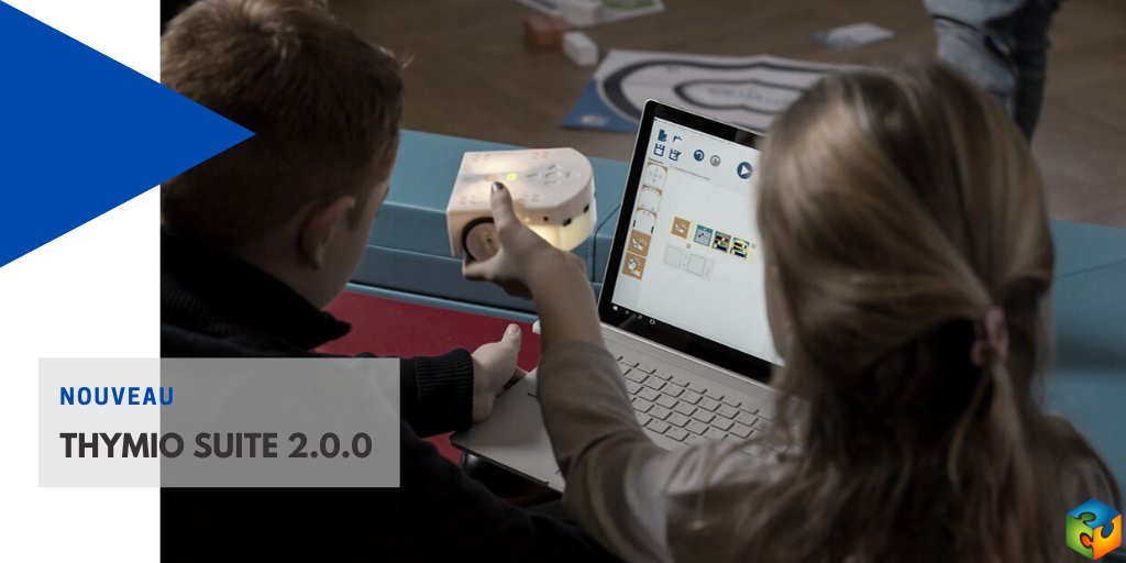 My_eTechno's tweet photo. @ThymioII a lancé le nouveau logiciel Thymio 2.0.0 ! Un #logiciel avec lequel il est facile de programmer ses robots #Thymio ! Thymio 2.0.0 regroupe 4 langages de programmation : #blockly, #scratch, #VPL et enfin #Aseba ! Découvrez-le sur My e-Techno https://t.co/LabuFEcocE https://t.co/knX5Y9MbWN