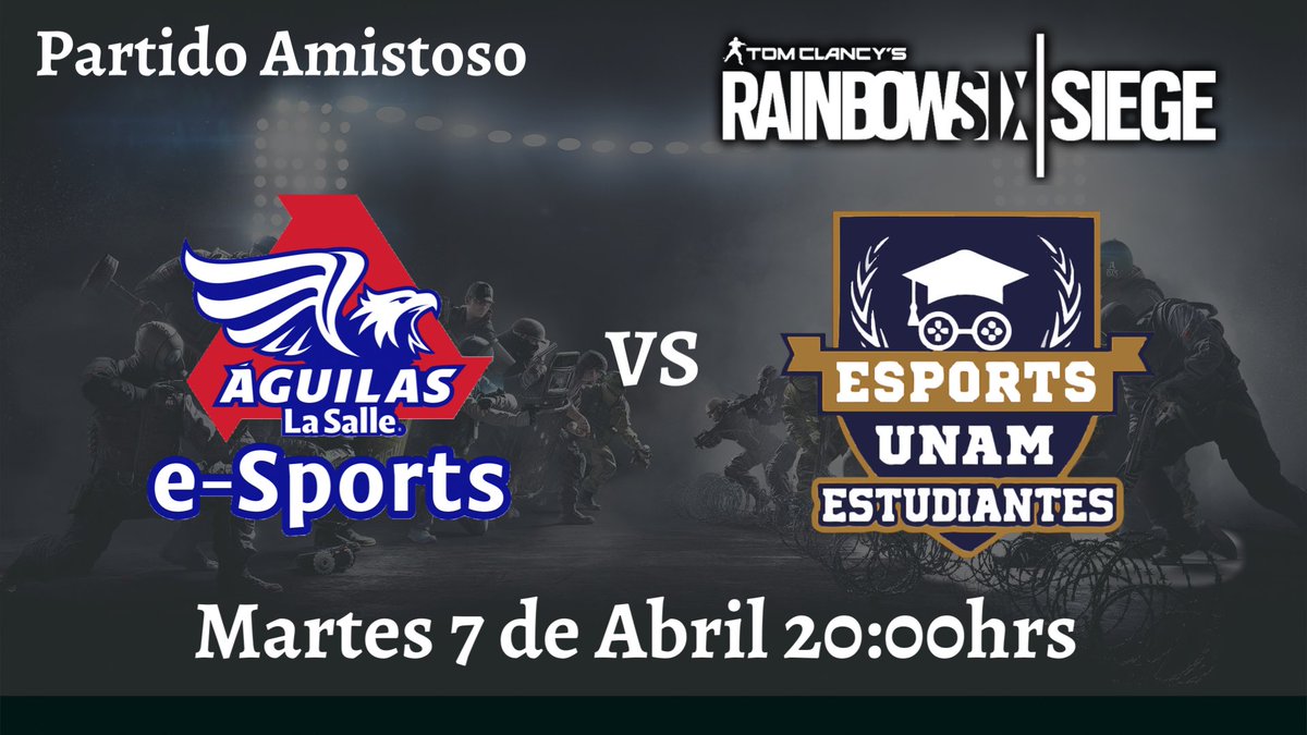 LaSalle_Esports's tweet photo. Continuando con nuestros partidos amistosos de cuarentena...
Nos vemos a las 20:00hrs con esta match que tendremos contra la UNAM 💣
¡Suerte a nuestras Águilas! ❤️🦅💙
#YoMeQuedoEnCasa #esports #RainbowSixSiege #schoolar #uleague https://t.co/FDQim65YdZ