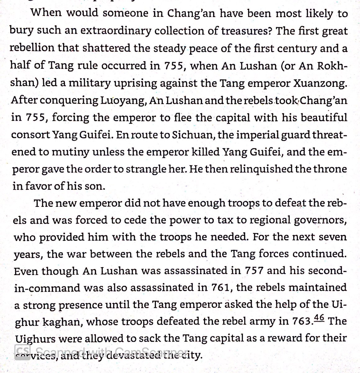 An Lushan Rebellion led Tang Dynasty to devolve much power to regional governors. Sogdians & large nosed people were massacred after the rebel defeat, & one group of Sogdians was exterminated. Survivors were renamed, as were many streets & gates with Sogdian connotations.