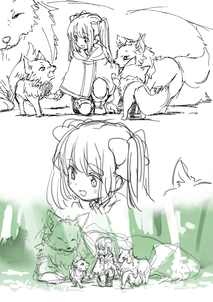 描いてから羽入れ忘れに気が付きました。 