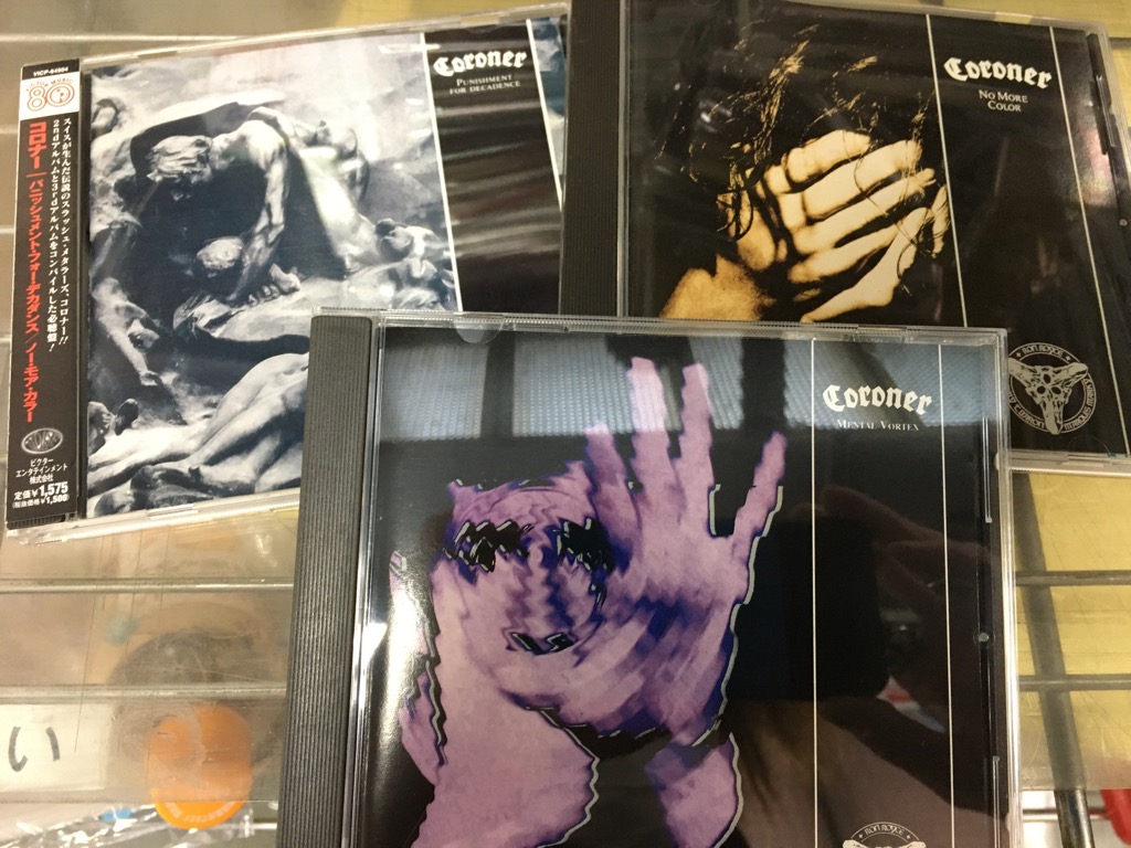 recofan_used's tweet photo. USED CD #coroner #コロナー #スイススラッシュメタル #nomorecolor #mentalvortex #メタル名盤 #usedcdshopshibuya #渋谷レコファン https://t.co/z1N6etBEUO
