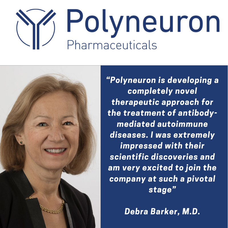 polyneuron's tweet photo. We are extremely pleased to welcome Debra Barker to #Polyneuron as our #chiefmedicalofficer. https://t.co/uqOxEYKBnd