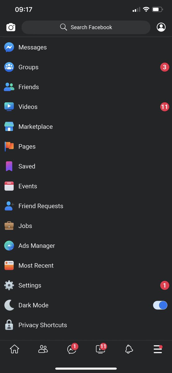 AlexWein's tweet photo. Facebook Lite #Facebook #darkmode #facebookbeta #ios https://t.co/9CbKdJ8Izr