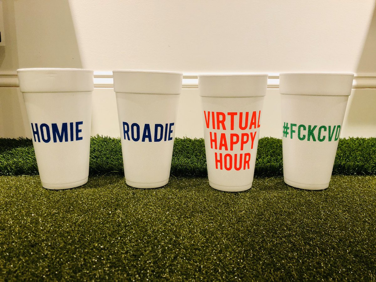 Whipped up these 16oz shatterproof gems to kick off the grand opening of #quarantinecocktailclub. Perfect for transfusions 🍇, azaleas 🌺 or John Daly’s 🍋. A set of 9 cups is $14 + $5 to ship. 20oz styros available too - 8 for $10. DM to buy! Local p/u available for KCMO