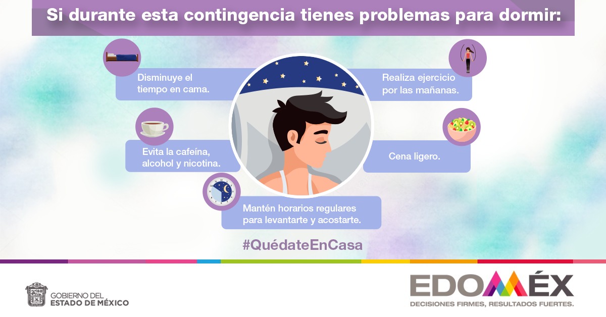 ContraloriaGEM's tweet photo. Si eres de los que tiene problemas para dormir, te compartimos estas recomendaciones para que tengas un sueño confortable durante la #ContingenciaPositiva. #QuédateEnCasa https://t.co/yyd1GIdF39