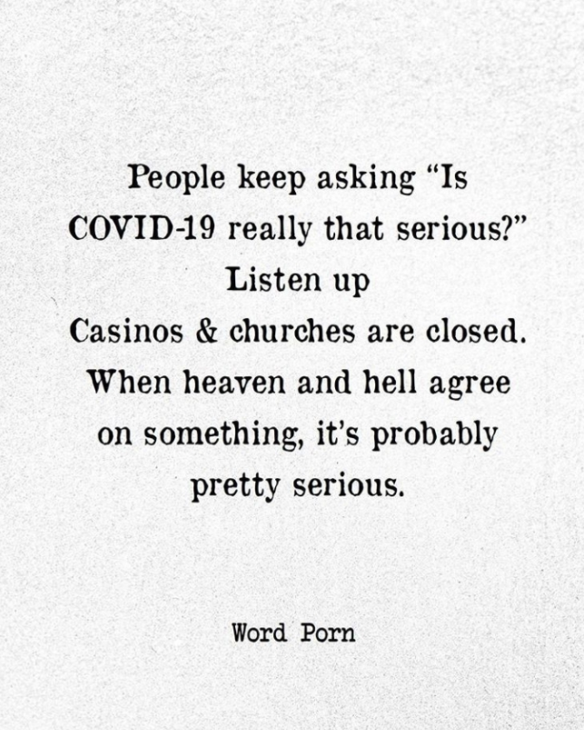 blankepit's tweet photo. #wordporn #prettyserious  #Covid19 https://t.co/Km23HGcbAr