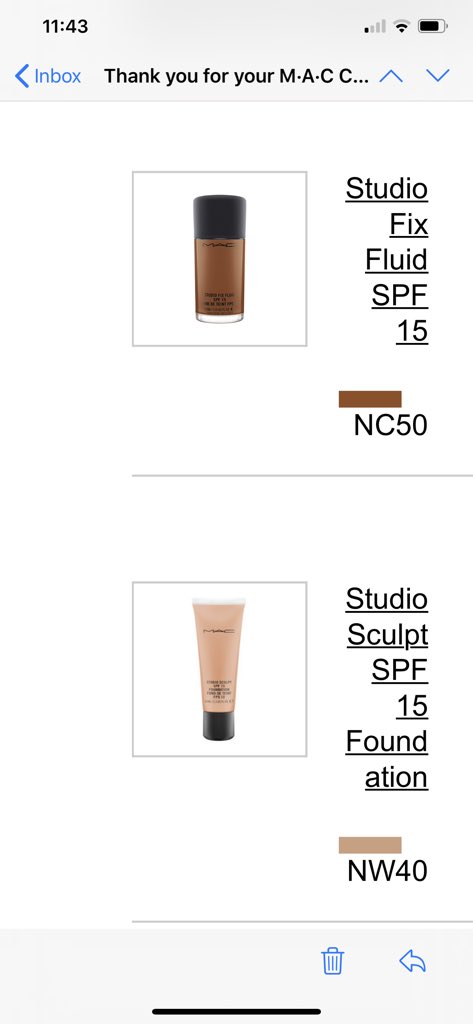 I think I’m using the wrong colors and I bought them in person LIKE SOMEONE HELPED ME PICK THEM LOL but I made a online order and I switched from NW to NC in the darkest shade (I kind of “contour” with it) for my main color I still picked the same one I’m using lol it “match’s”..