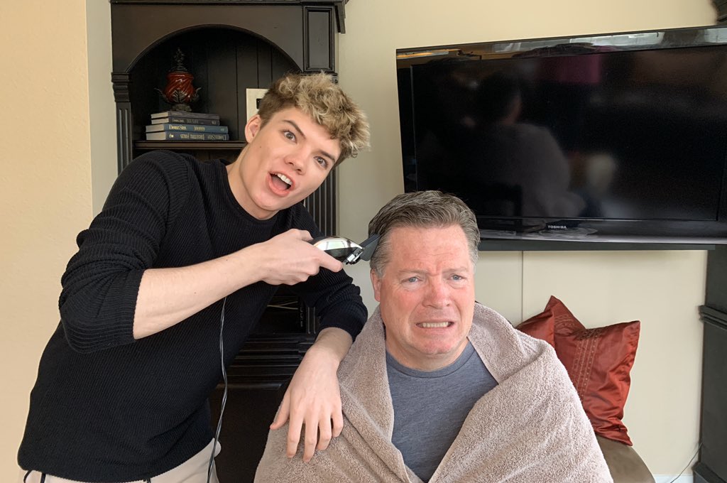 Did my dad <a href="/MikeTFinnerty/">Mike Finnerty</a> and I cut each other’s hair? Check out this week’s “Connorville” 👉🏻 youtu.be/fVgzVIkNL7U