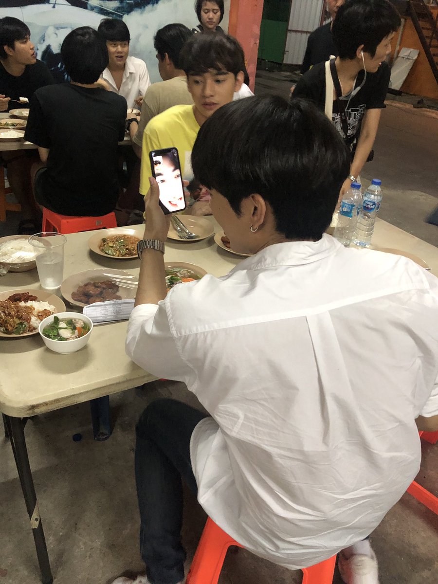 mame tweeted this & said the shooting ended early so gulf hurried back home and even tho their meal is delicious mew was so engrossed in talking to gulf instead of eating  mame teased that she will hit those who'll forget their lines the next day IMAGINE HOW CLINGY THEY ARE