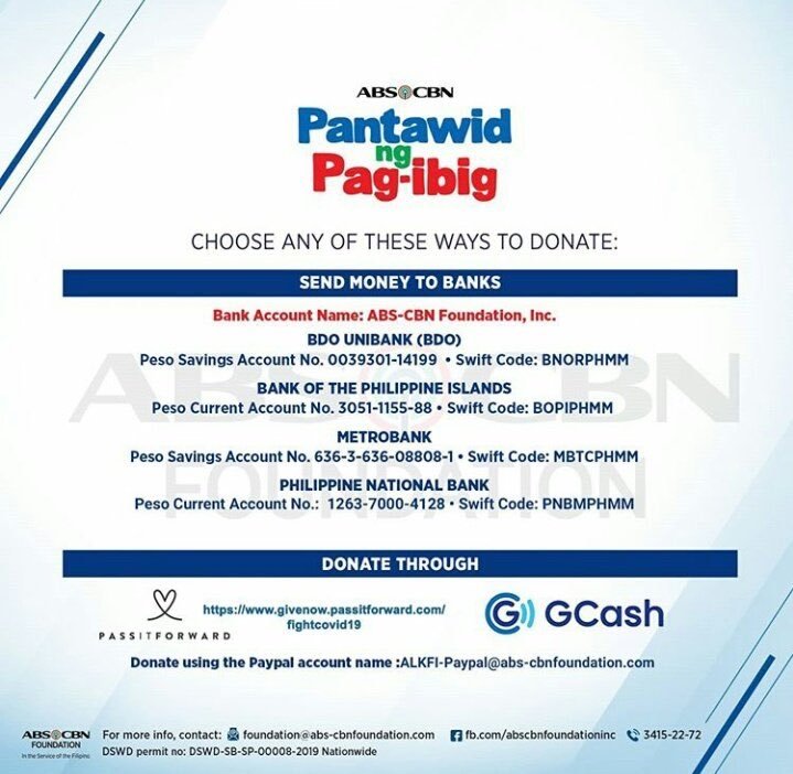 Inspired by Nadine's message...JaDines, let’s answer the call for assistance in ABS-CBN’s Pantawid ng Pag-ibig Project! Please check out the direct bank accounts below! My FunnyWifey  #OTWOLFairytale2020