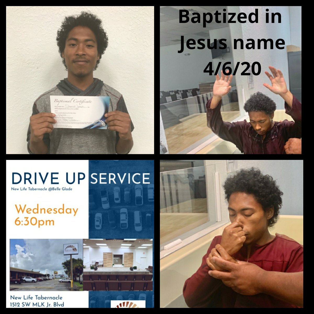NLTBelleGlade's tweet photo. Thank God for 1 soul baptized in Jesus name tonight after bible study. #BeApostolic #baptized #JesusSaves #JesusIsGod #waterbaptized https://t.co/i5oRh8bmnF