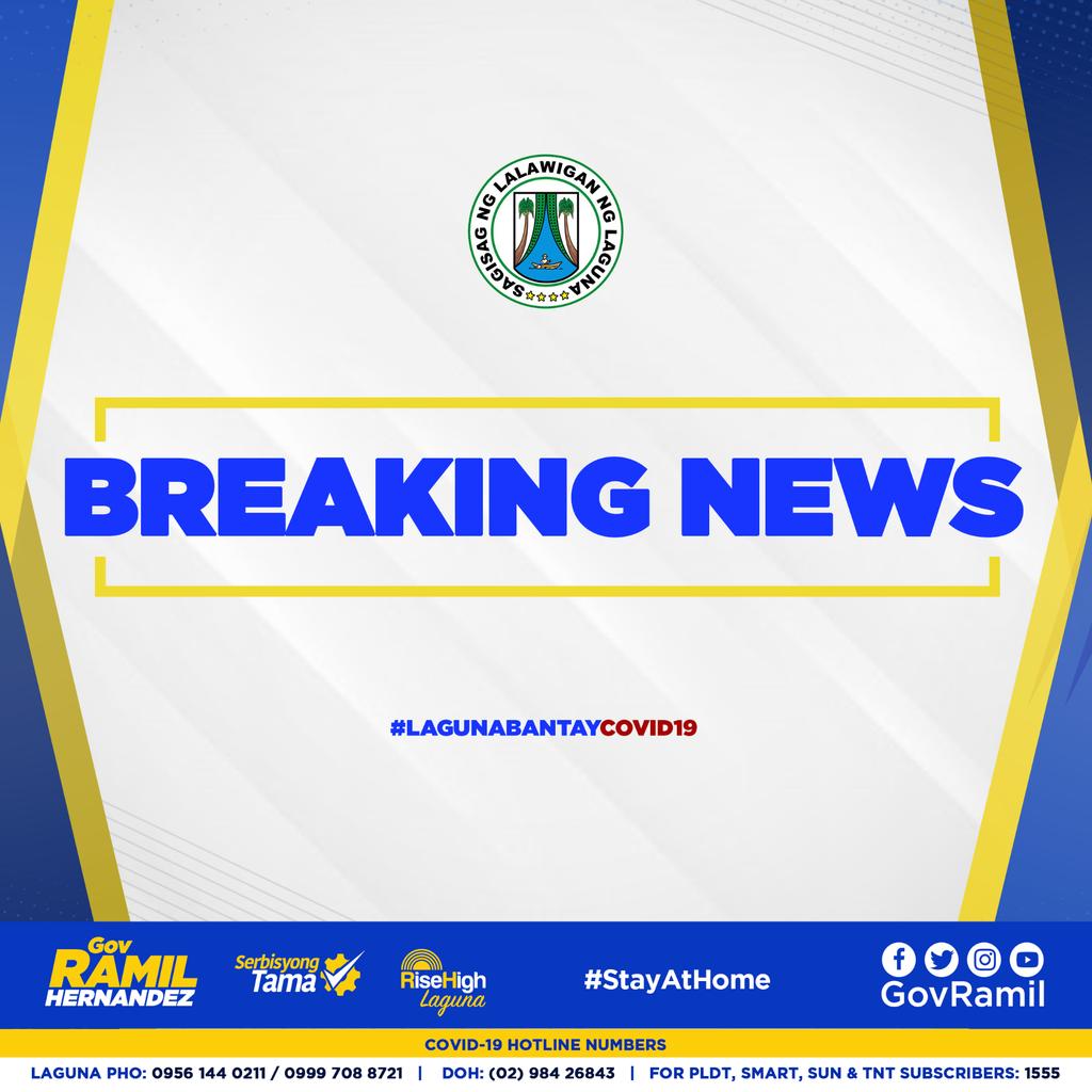 GovRamil's tweet photo. JUST IN: Pagpapalawig ng Enhanced Community Quarantine sa Luzon hanggang sa April 30, 2020 aprubado na ni Pangulong Rodrigo Duterte, ayon kay IATF Spokesperson Cabinet Secretary Karlo Nograles.

#LagunaBantayCOVID19
#WeHealAsOne
#BahayMunaBuhayMuna https://t.co/X9m1kfj1ch