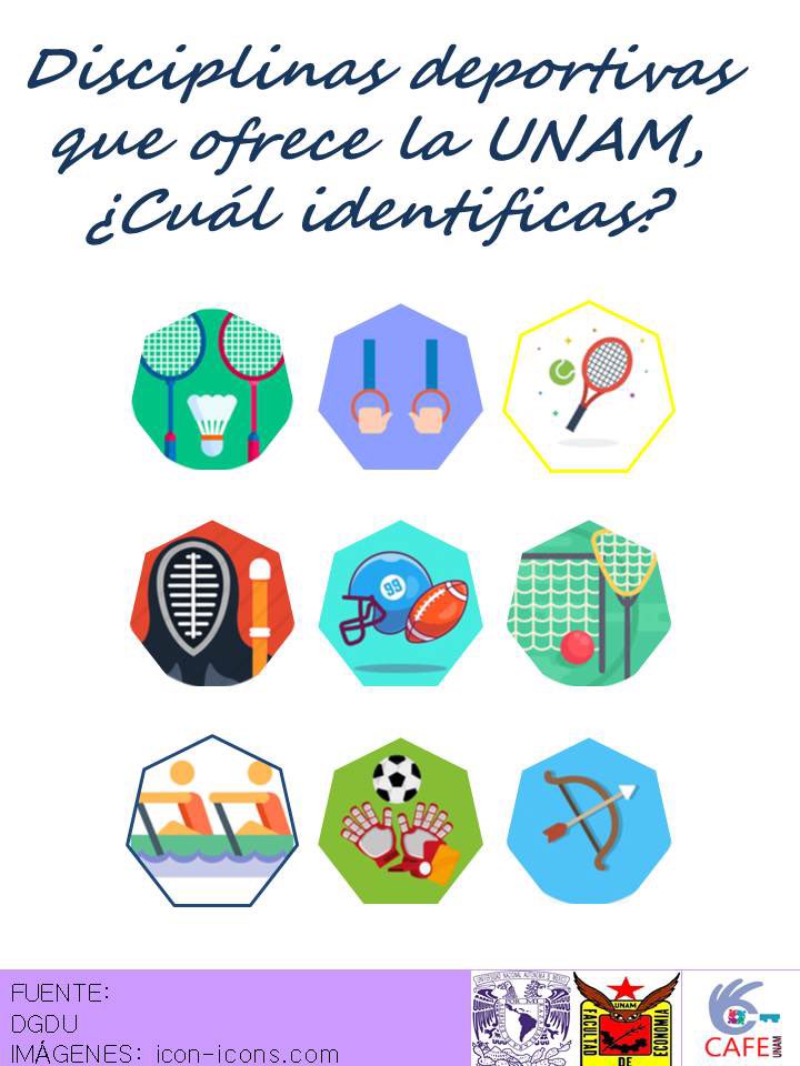 cafe_unam's tweet photo. Hoy 6 de abril es día mundial de deporte para el desarrollo y la paz. Sabías que la UNAM a través de la Dirección General del Deporte Universitario (DGDU) ofrece más de 50 diversas disciplinas deportivas  que están a disposición de la comunidad universitaria y público en general. https://t.co/pALjyj5lSB
