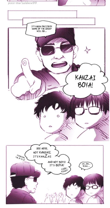 This little bit from my Tsuyoshi fan comic because of KinKi Kids new song--- ✨KANZAI BOYA!!!

*....I still want to get back to this old fan comic one day 
_(:з」∠)_ 