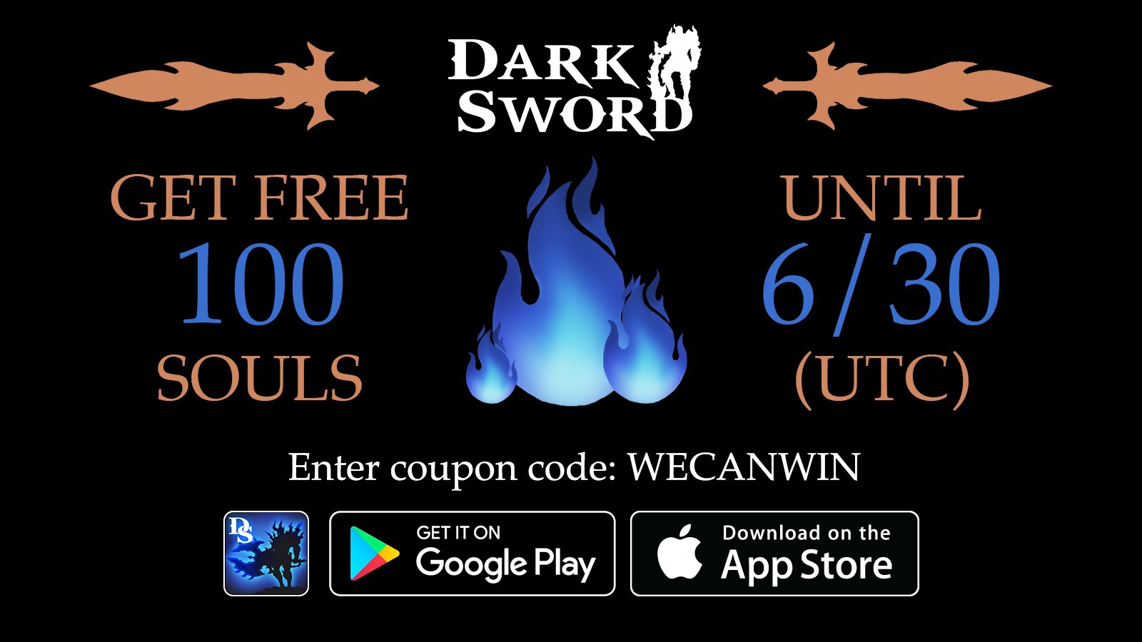 NANOO GAMES on X: [Dark Sword] FREE COUPON EVENT! Use the coupon code to  receive 100 Souls by entering coupon in in-game options. (Android users  only. iOS users see in-game Inbox.) Code