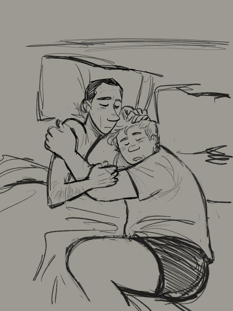 ? Shhhh... posting a sleepy Jon and Martin doodle... #tma #jonmartin #isthereaclevernamefortheship ???? 