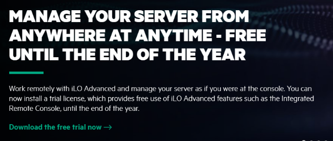 #HPE iLO Advanced is now free until the end of the year, because we care for your safety and want you to be able to manage your server from remote as if you were at the console! Stay healthy!
hpe.com/us/en/resource…