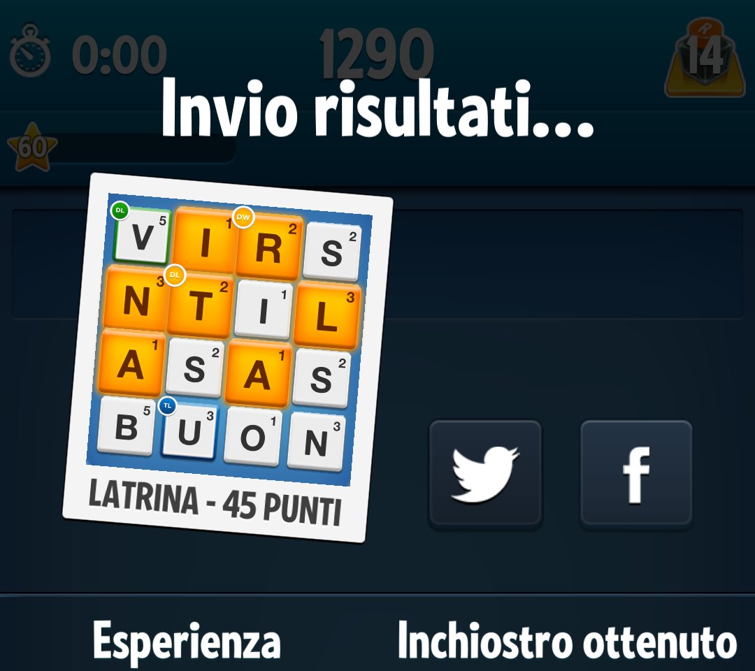 LATRINA è la mia parola migliore. Sai fare meglio?