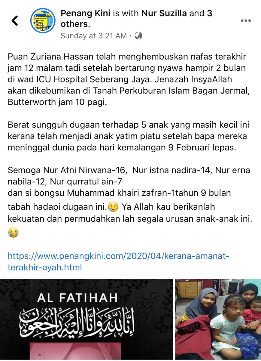 NorlizaARahim's tweet photo. Saya telah menziarahi 5 adik beradik yang telah kehilangan ayah dan baru-baru ini ibu mereka dalam satu kemalangan. Sedih melihat wajah mereka berlima. Saya sempat menyampaikan sedikit bantuan kepada mereka berlima. Semoga Allah merahmati mereka berlima ini. https://t.co/eJPamIyzo2