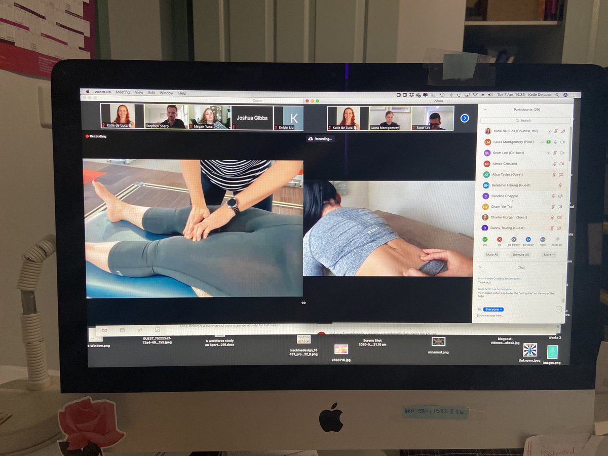 My truly amazing 2nd yr chiro skills tutors @LMontgomery_PhD @stevesharpchiro delivering our content online to @MacUniChiro students! #onlinelearning @MQSciEng