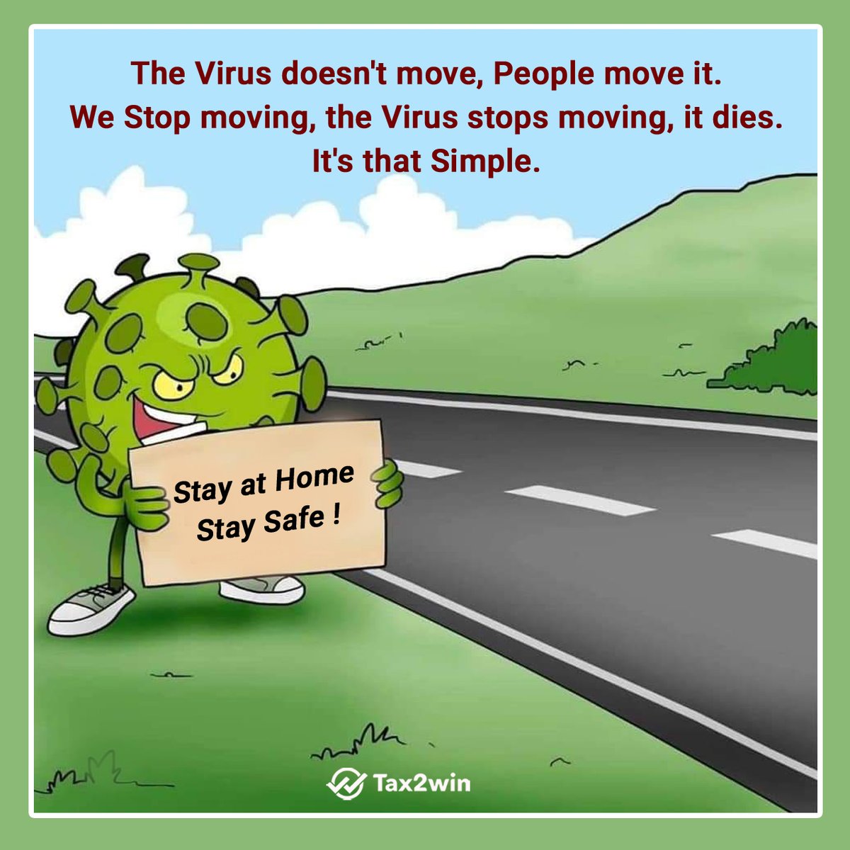 tax2win's tweet photo. We don't have the resources to deal with this pandemic. The only solution is to prevent its spread.

#Stayathome #Covid19 #Tax2win #SupportIndia #Winindia #Wintax #Coronafree https://t.co/7M2Wycr9Pw