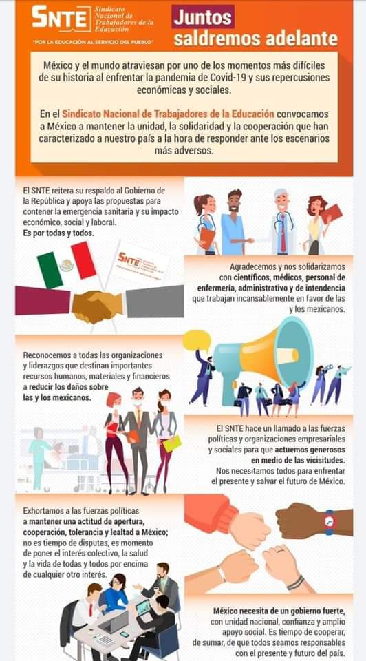 SnteNacional's tweet photo. #SNTEsalud ⚕️

🔴 ANTE la adversidad México🇲🇽 cuenta con sus maestros👩‍🏫 médicos👨‍⚕️ y sociedad🙋‍♀️ANTE el #COVID19 #coronavirus #somosmexico #QuedateEnCasa 

#UnoSomosTodos 👥 #TodosSomosUno 👤

#BuenMartes #7Abril #8Abril AMLO #WorldHealthDay #DíaMundialDeLaSalud #Covid_19 #7deAbril https://t.co/59ERaVKwYp