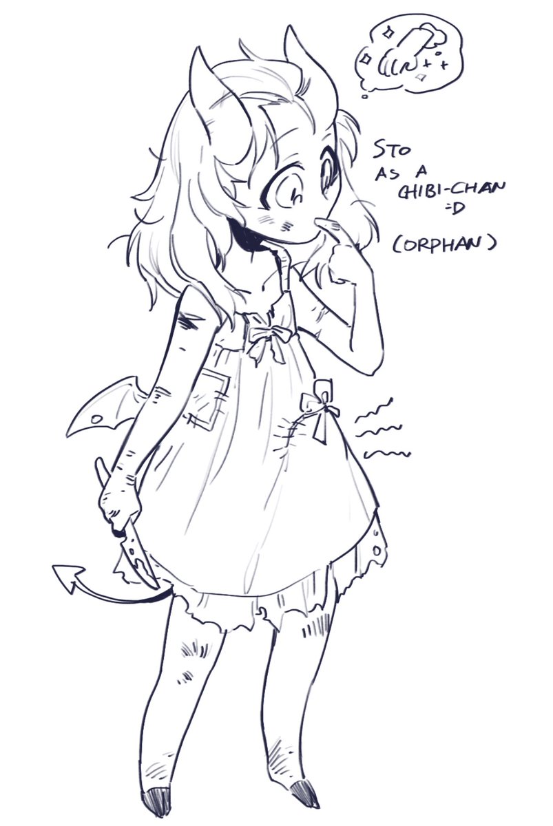 #HHOC
Sto as a chibi-chan!
(She's an orphan and lived in slum before she grew up)
the typical life of a low class demon lol