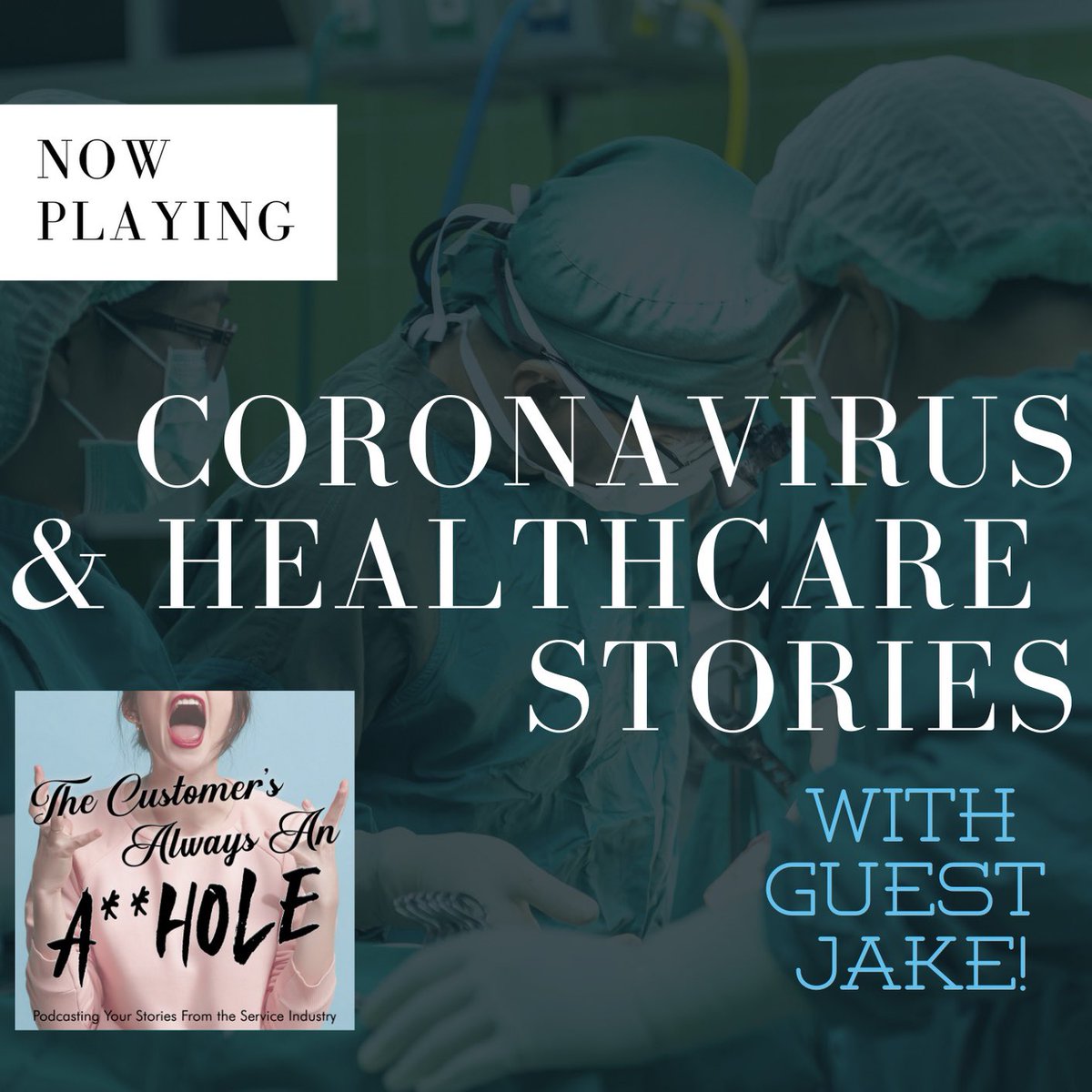 TCAAAPodcast's tweet photo. E15 MORE Assholes in Healthcare & Coronavirus woes w/ Guest Jake!
#tcaaa #tcaaapodcast #thecustomersalwaysanasshole #assholes #podcast #customerservice #complaining #storytime #happyhour #wine #publicshaming #psa #dearcustomer #healthcare #nurse #doctor #coronavirus #covid19 https://t.co/wrDlVOVwbZ