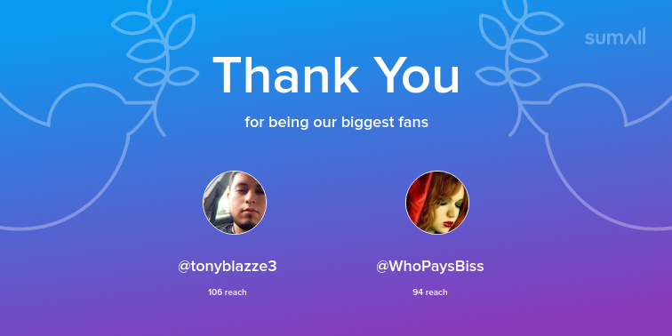InBetsments's tweet photo. Our biggest fans this week: tonyblazze3, WhoPaysBiss. Thank you! via https://t.co/LvjzdnsnZc https://t.co/5mRuPXLZoY