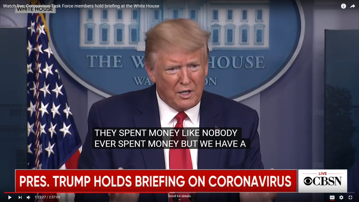  https://www.thebalance.com/current-u-s-federal-government-spending-3305763The "Fiscally Conservative  @GOP" ?2016? $3.9 trillion2020? (After a Tax Cut!) $4.8 trillion(WE SPENT MONEY) is what you meant to say, right  @realDonaldTrump ? #TrumpPressBriefing