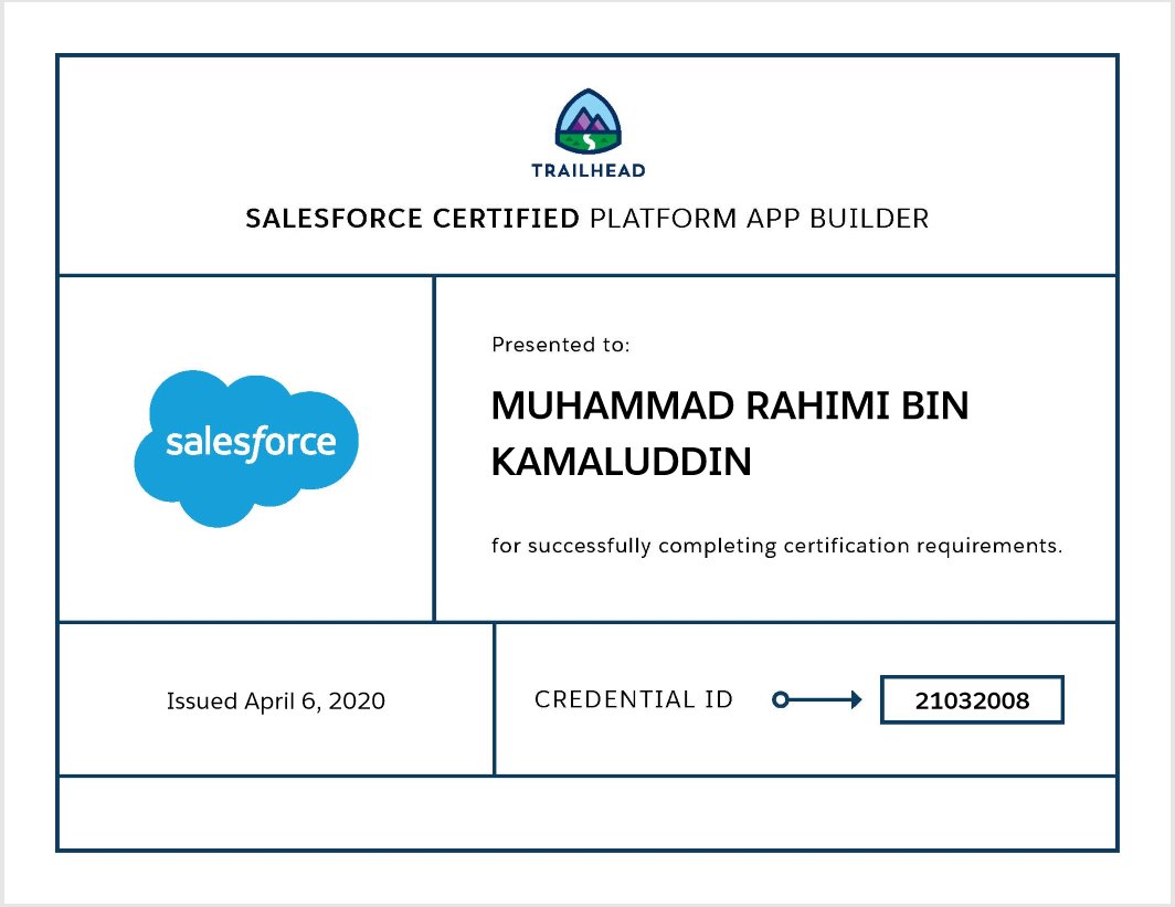 RahimiSFDC's tweet photo. My first @salesforce certification (and hopefully more to come) 🔥🔥🔥🔥🔥 https://t.co/kmzxdF5cNo