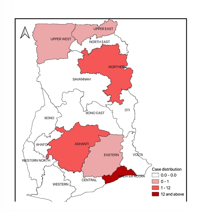 TalamusGhana's tweet photo. Ghana's heatmap for #COVID19 case distribution.
5 out of 16 regions have reported cases.
#COVID19Ghana #CoronaVirusUpdates
#Ghana #Healtg #COVID19 https://t.co/C6TyH1XZpC