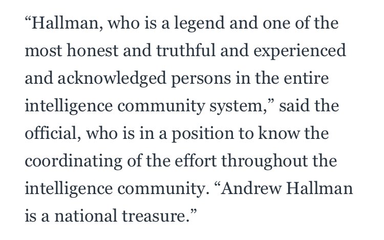 5/ What kind of a person would China compromise? One with a sterling reputation. One “in a position to know the coordinating of effort throughout the intelligence community”.Someone hard to fire. https://www.thedailybeast.com/russia-is-helping-elect-trump-again-intel-official-says