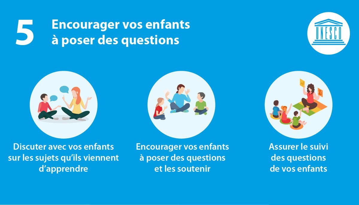 UNESCO_fr's tweet photo. #COVID19 : voici quelques conseils pour encourager l’apprentissage de votre enfant à la maison. 
#PartagezlEducation https://t.co/b0GeexvtNh