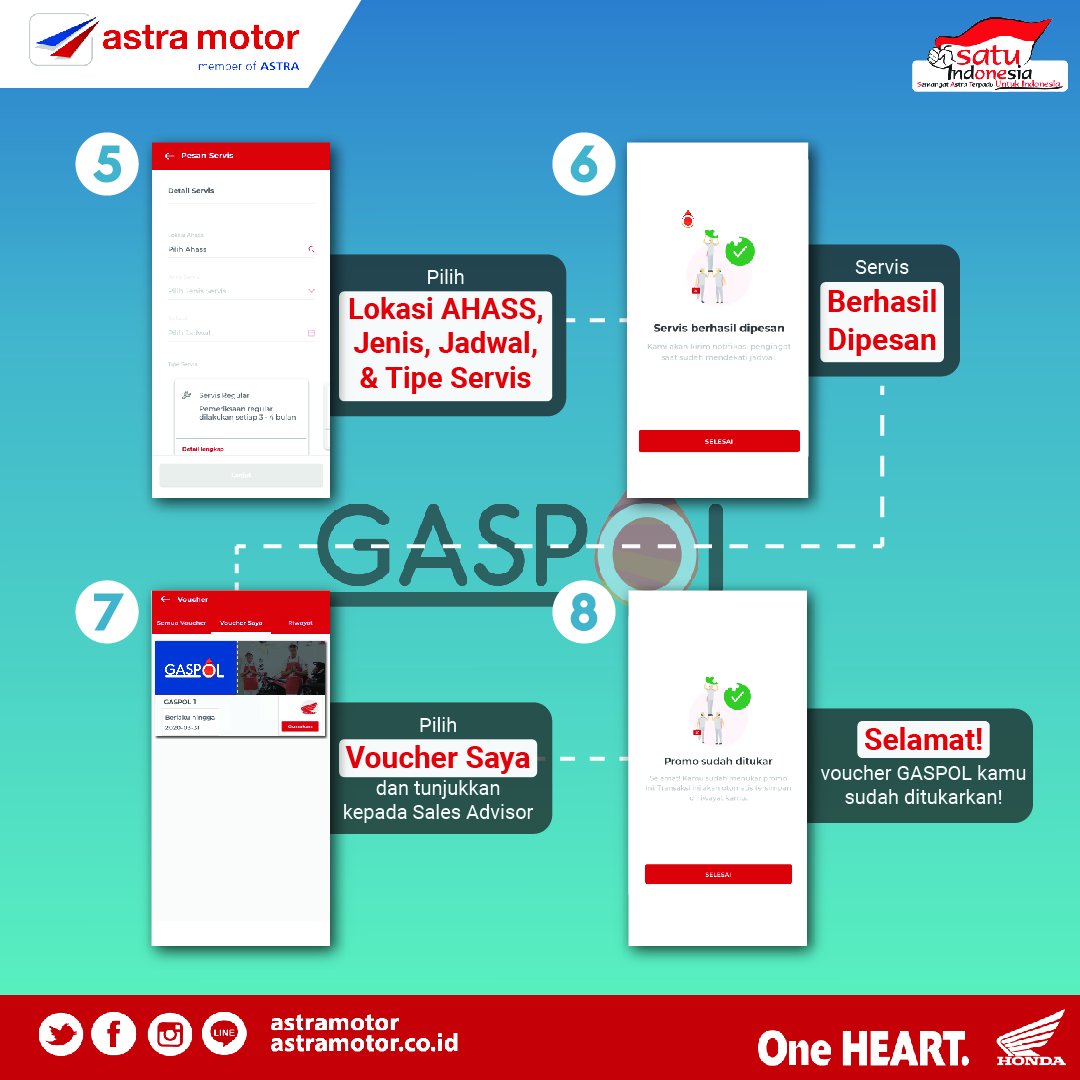 MotorkuX's tweet photo. Halo Mas Bro &amp; Mbak Sis !

Tau gak sih kalau hanya di Astra Motor nih Mas Bro &amp; Mbak Sis bisa dapatkan GASPOL !
Gratis Servis + Oli selama 1 tahun

Cukup #dirumahaja Mas Bro &amp; Mbak Sis bisa booking servis lewat aplikasi Motorku X* https://t.co/IFocmTasm4