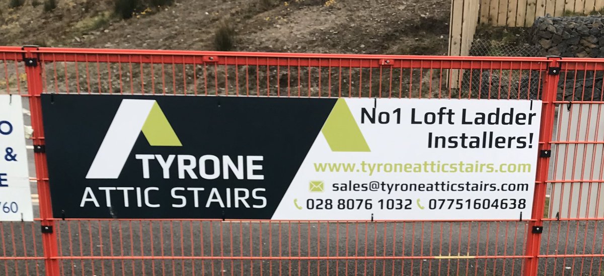 One of our pitch side sponsors. <a href="/KevinMccrystal/">@tyroneatticstairs</a> Just saying 😉 #escape #StayHome #StayHomeSaveLives