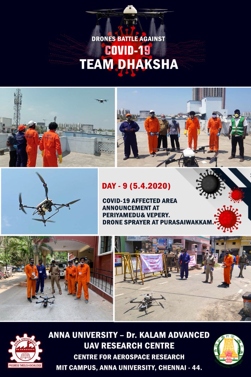 teamdhaksha's tweet photo. The Battle against #Covid_19 continues along with Greater Chennai Corporation @chennaicorp through spraying disinfectants through Drones.
#teamdhaksha
#Drone_Battles_Corona
#ChennaiCorporation
#IndiaBattlesCoronavirus 
#IndiaFightsCOVID19
#StayHomeIndia 
#StayHomeSaveLives https://t.co/rRjSige7pE